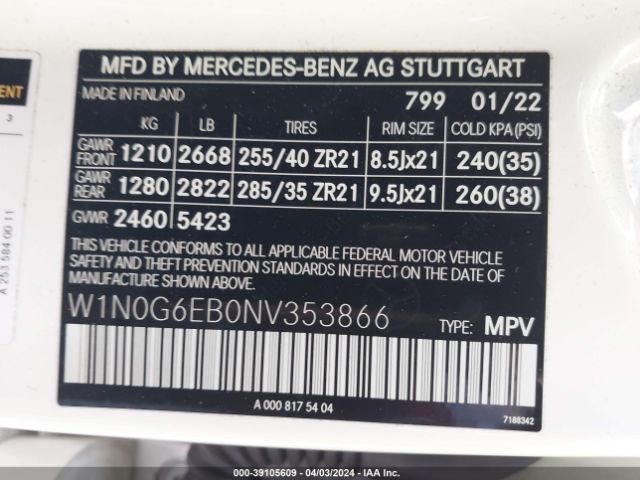 W1N0G6EB0NV353866 Mercedes-Benz Amg Glc 43 4matic