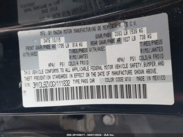 3MYDLBZV0GY111832 Scion IA