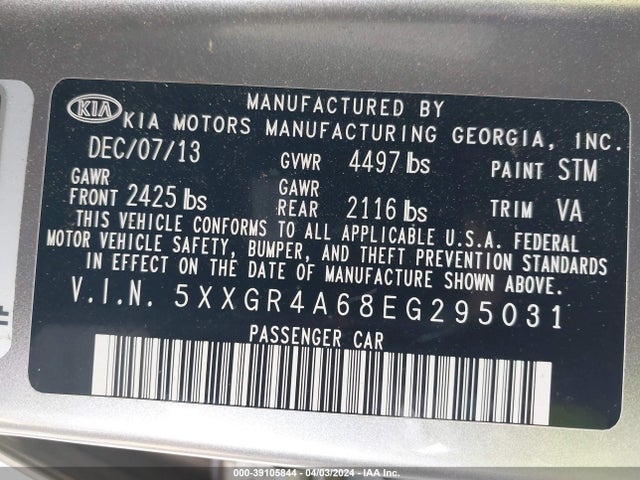 KIA Optima Sx Turbo 2014 5XXGR4A68EG295031 Image 9