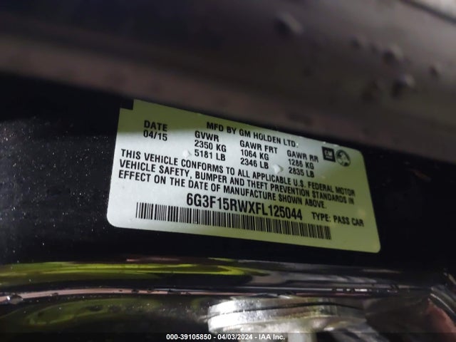 Chevrolet SS 2015 6G3F15RWXFL125044 Image 9