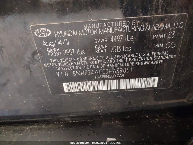 Hyundai SONATA SE 2018 5NPE24AF0JH639851 Image 9