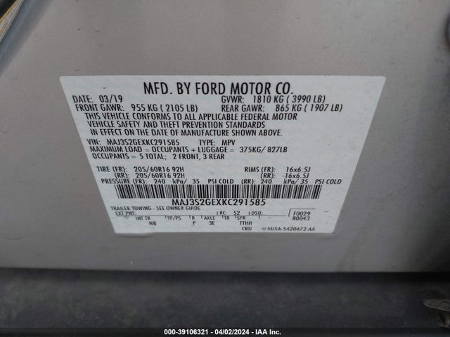 Ford Ecosport Se 2019 MAJ3S2GEXKC291585 Image 9