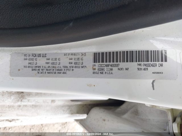 2015 CHRYSLER 200 1C3CCCAB8FN693597 Photo 8