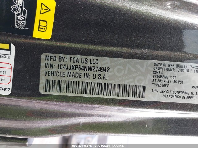 1C4JJXP64NW274942 Jeep Wrangler 4xe Unlimited Sahara 4x4