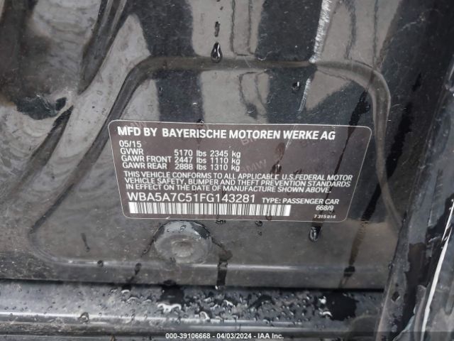 WBA5A7C51FG143281 BMW 528i Xdrive