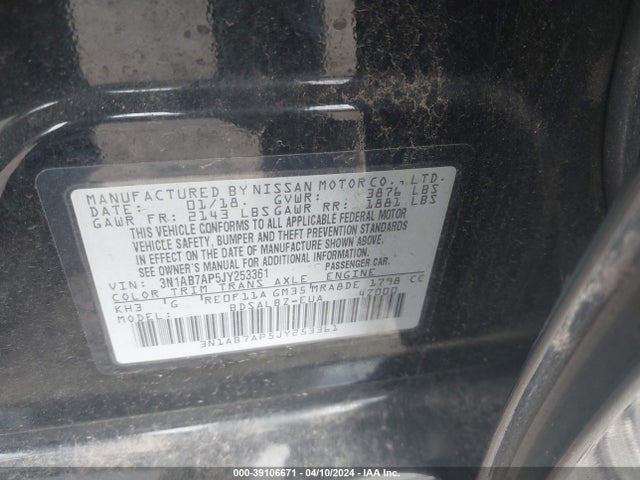 Nissan SENTRA S 2018 3N1AB7AP5JY253361 Image 9