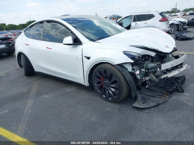 39106708 :رقم المزاد ، 5YJYGDEF1MF259283 vin ، 2021 Tesla Model Y Performance Dual Motor All-wheel Drive مزاد بيع