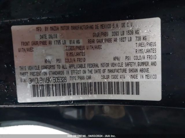 3MYDLBYV6KY505328 Toyota YARIS LE