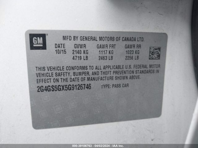 2G4GS5GX5G9126746 Buick Regal Turbo Premium Ii