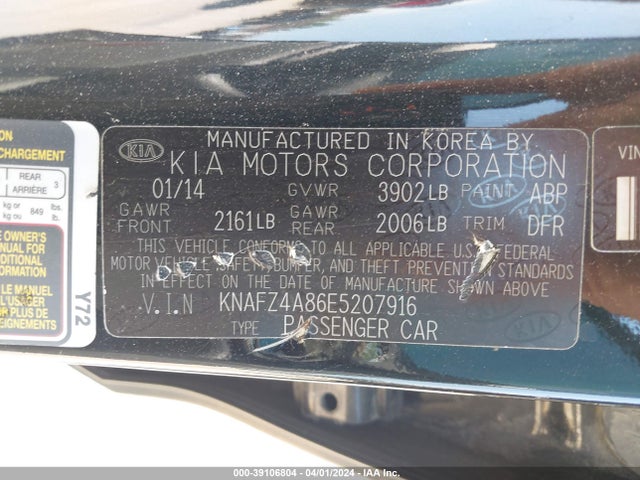 KIA FORTE EX 2014 KNAFZ4A86E5207916 Image 9