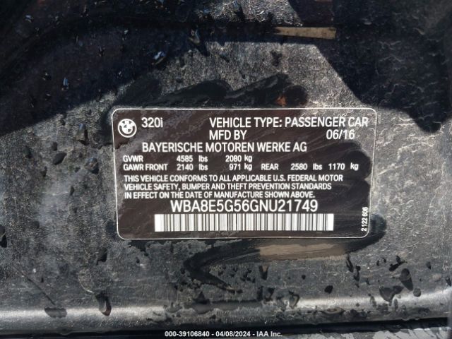 WBA8E5G56GNU21749 BMW 320i Xdrive