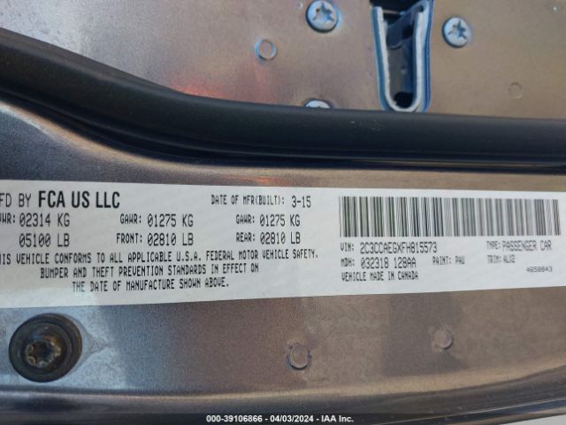 2C3CCAEGXFH815573 Chrysler 300C