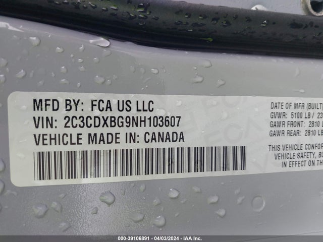 Dodge Charger Sxt Rwd 2022 2C3CDXBG9NH103607 Image 9