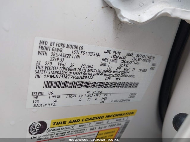 Ford Expedition Platinum 2019 1FMJU1MT7KEA55128 Image 9