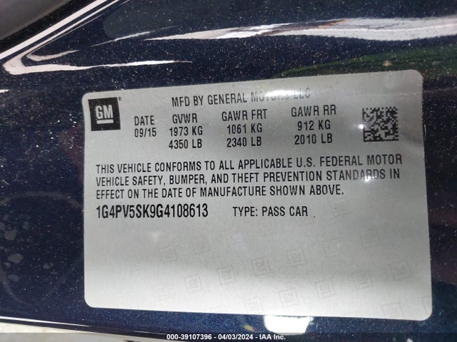 1G4PV5SK9G4108613 Buick Verano 1sv