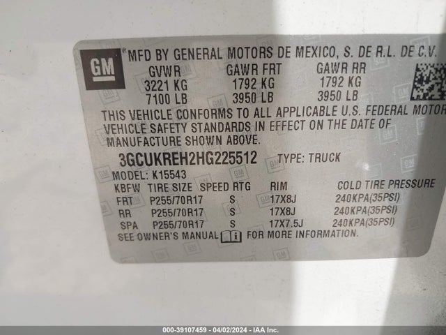 Chevrolet Silverado 1500 1lt 2017 3GCUKREH2HG225512 Image 9