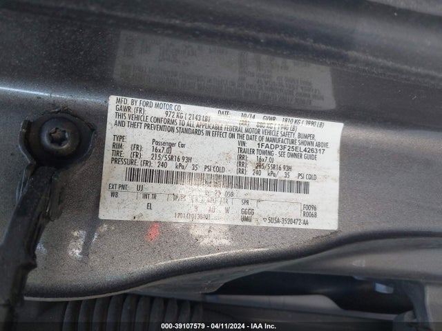 Ford FOCUS SE 2014 1FADP3F25EL426317 Image 9