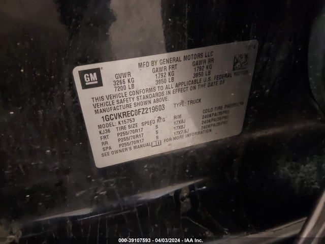 Chevrolet Silverado 1500 1lt 2015 1GCVKREC0FZ219603 Image 9