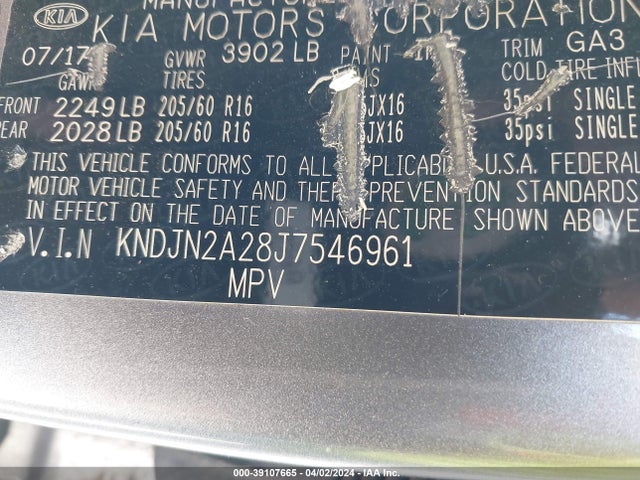 KIA Soul 2018 KNDJN2A28J7546961 Image 9