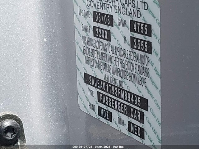 2003 JAGUAR S-TYPE SAJEA01T93FM89495 Photo 8