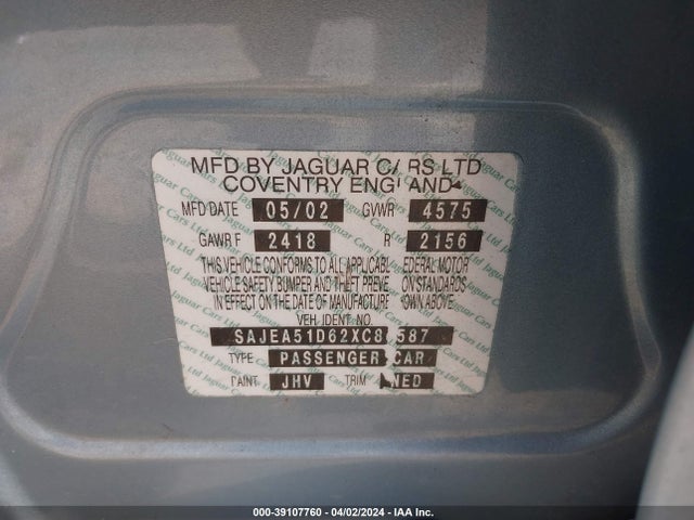 2002 JAGUAR X-TYPE SAJEA51D62XC84587 Photo 8