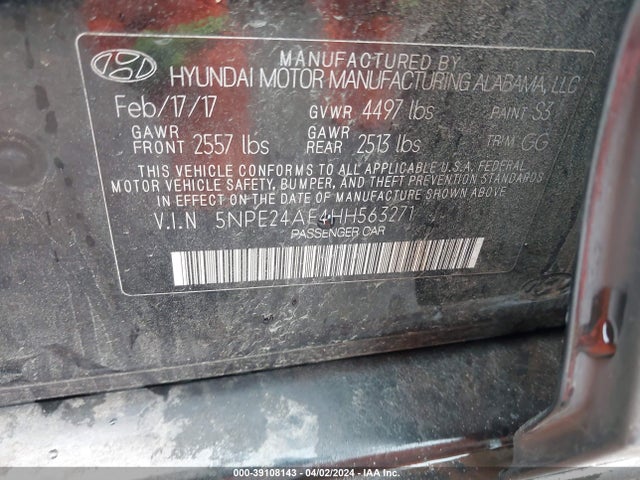 Hyundai Sonata 2017 5NPE24AF4HH563271 Image 9