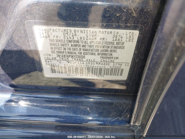 Nissan SENTRA SR 2019 3N1AB7AP9KY239299 Image 9