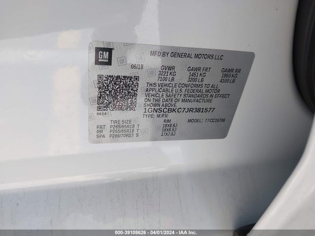 Chevrolet Tahoe Lt 2018 1GNSCBKC7JR381577 Image 9