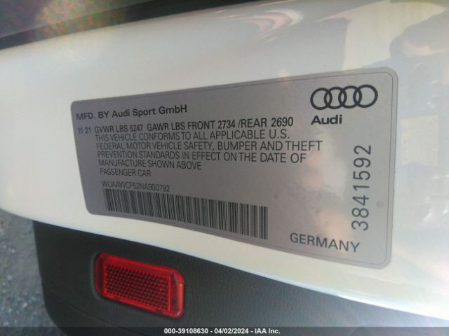2022 AUDI RS 5 SPORTBACK WUAAWCF52NA900782 Photo 8