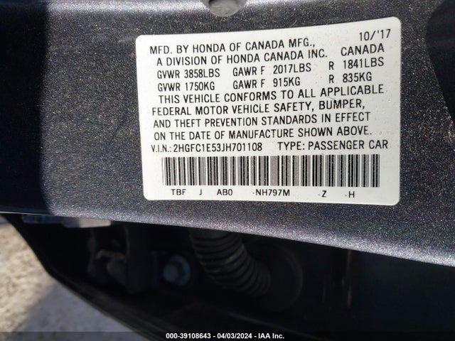 Honda CIVIC SI 2018 2HGFC1E53JH701108 Image 7