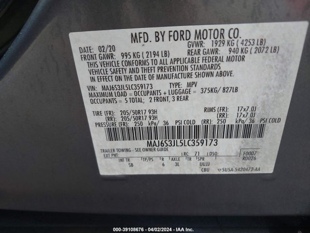 Ford Ecosport Ses 2020 MAJ6S3JL5LC359173 Image 9