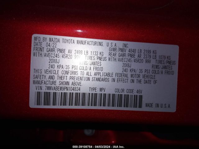 7MMVABEM9PN104834 Mazda Cx-50 2.5 S Premium Plus