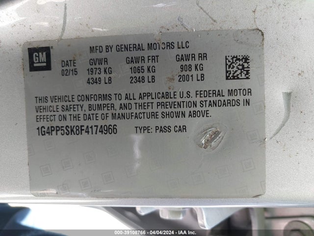 1G4PP5SK8F4174966 Buick Verano