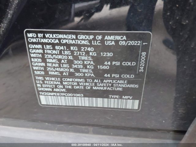 1V2GNPE87PC001063 Volkswagen Id.4 Awd Pro S/awd Pro S Plus
