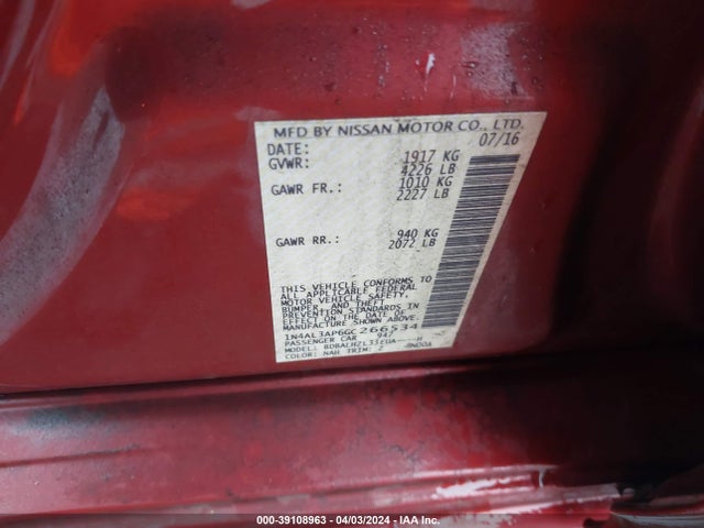 Nissan Altima 2.5 Sr 2016 1N4AL3AP6GC266534 Image 9