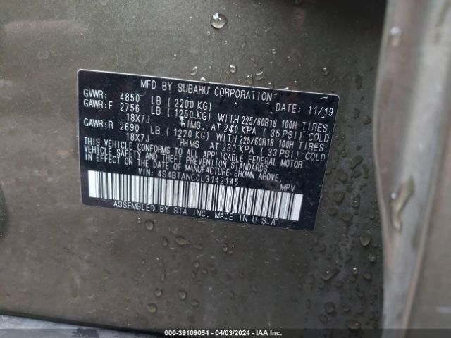 4S4BTANC0L3142145 Subaru Outback Limited