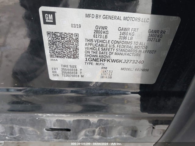Chevrolet Traverse Ls 2019 1GNERFKW6KJ273240 Image 9