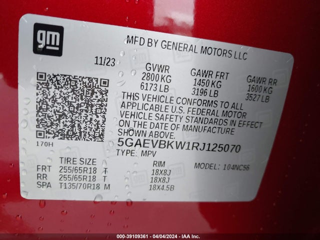 Buick Enclave Premium Awd 2024 5GAEVBKW1RJ125070 Image 9