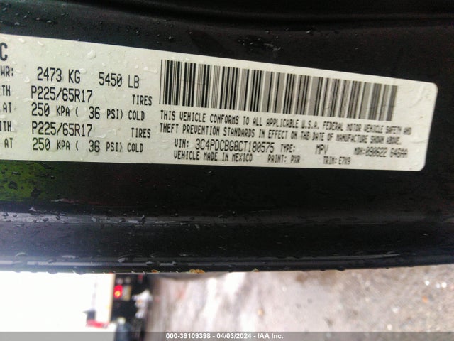 Aukcja sprzedaży 2012 Dodge Journey Sxt, vin: 3C4PDCBG8CT180575, numer aukcji: 39109398