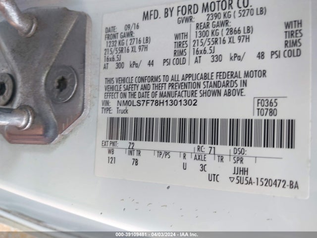 Ford Transit Connect Xlt 2017 NM0LS7F78H1301302 Image 9