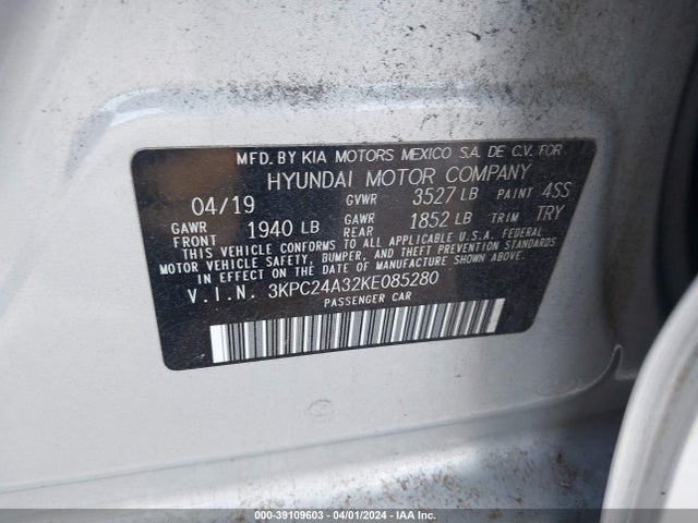Hyundai ACCENT SE 2019 3KPC24A32KE085280 Image 9