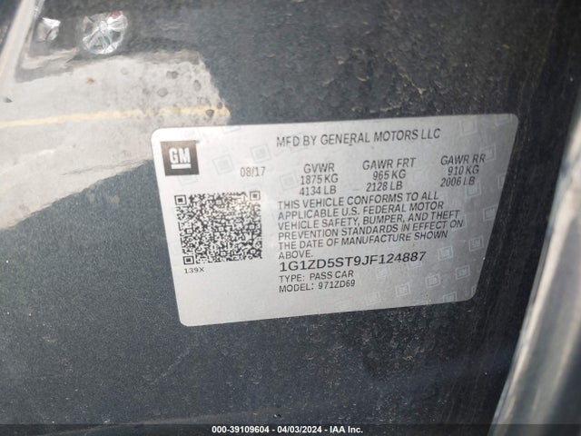 Chevrolet MALIBU LT 2018 1G1ZD5ST9JF124887 Image 9