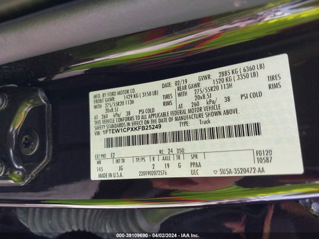 Ford F-150 Xl 2019 1FTEW1CPXKFB25249 Image 9