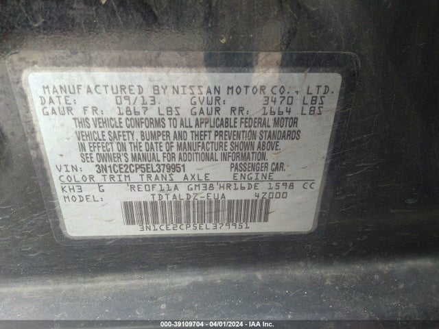 Nissan Versa Note Sv 2014 3N1CE2CP5EL379951 Image 9