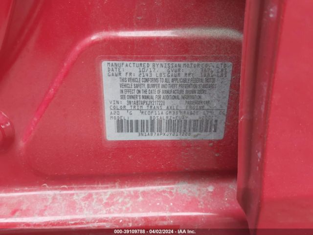 3N1AB7APXJY217228 Nissan SENTRA SR