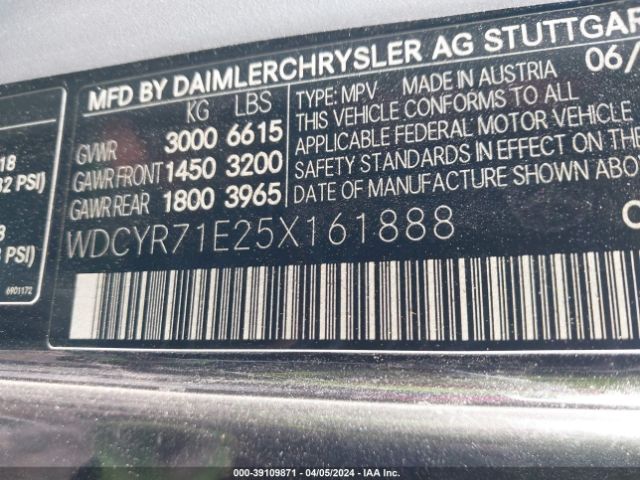 2005 MERCEDES-BENZ G 55 AMG WDCYR71E25X161888 Photo 8
