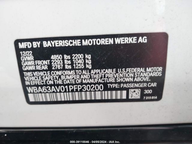 WBA63AV01PFP30200 BMW 430i Gran Coupe