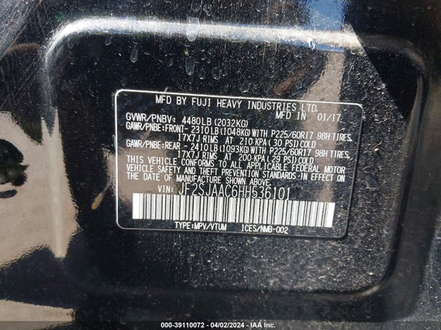 Subaru Forester 2.5i 2017 JF2SJAAC6HH536101 Image 9