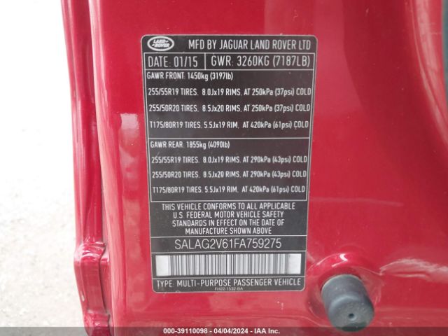 SALAG2V61FA759275 Land Rover LR4