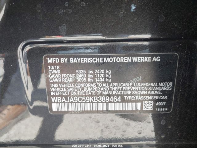 WBAJA9C59KB389464 BMW 530e Iperformance